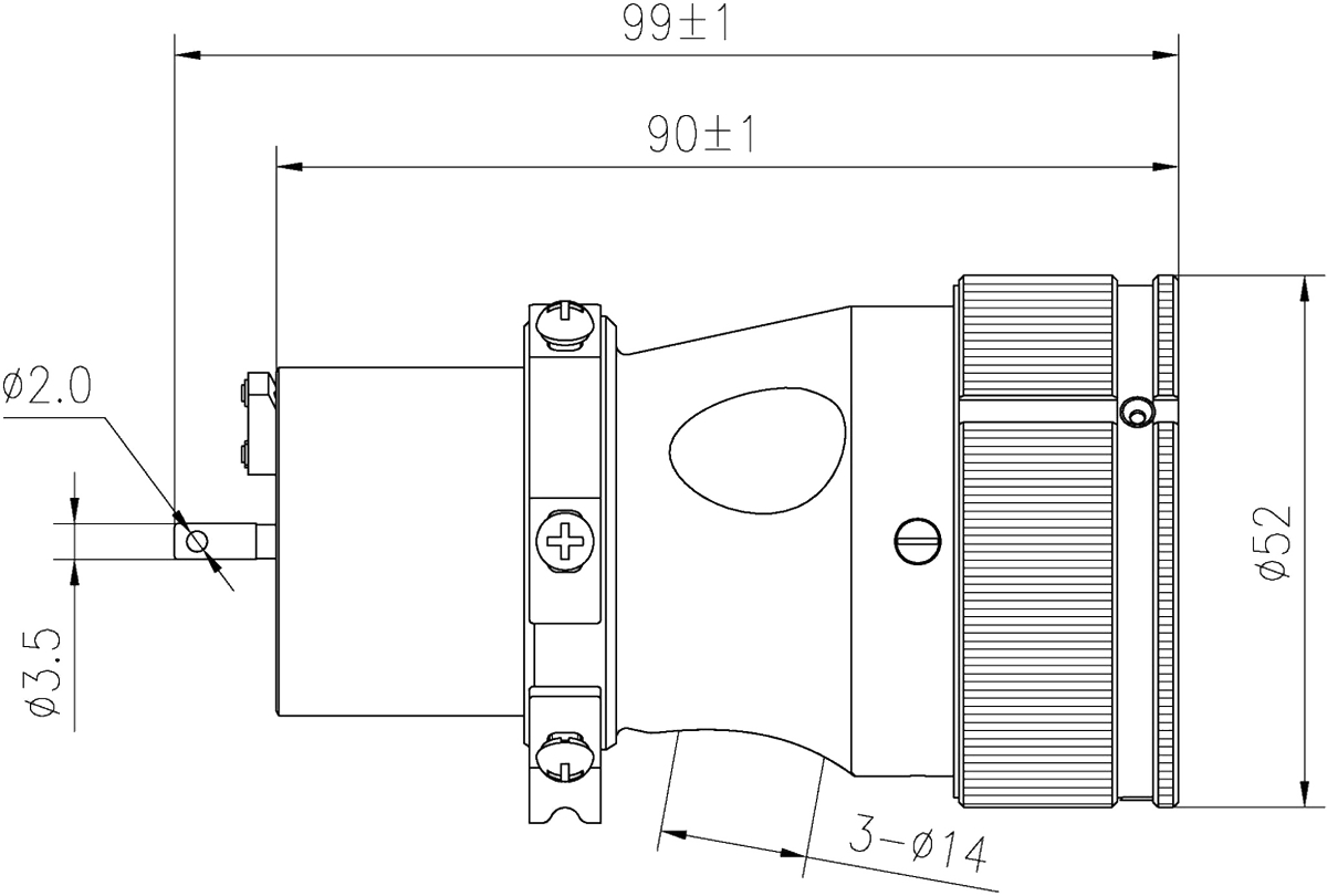 YF1 Type Circular Umbilical Connector YF1 55TD Plug