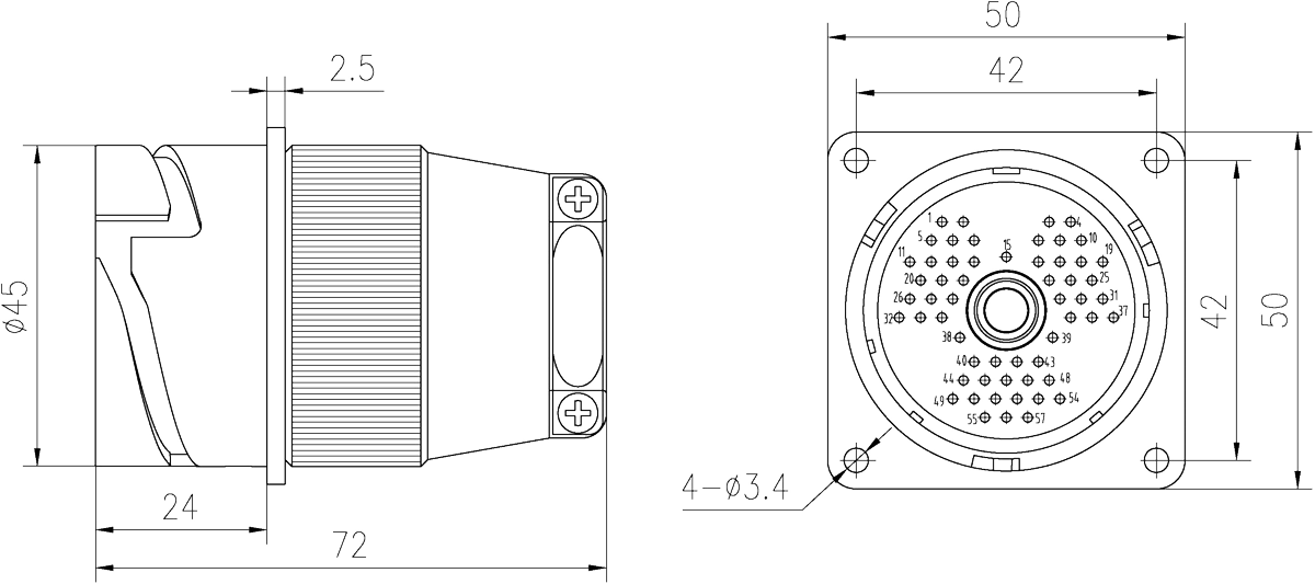 YF1 Type Circular Umbilical Connector YF1 55Z Plug