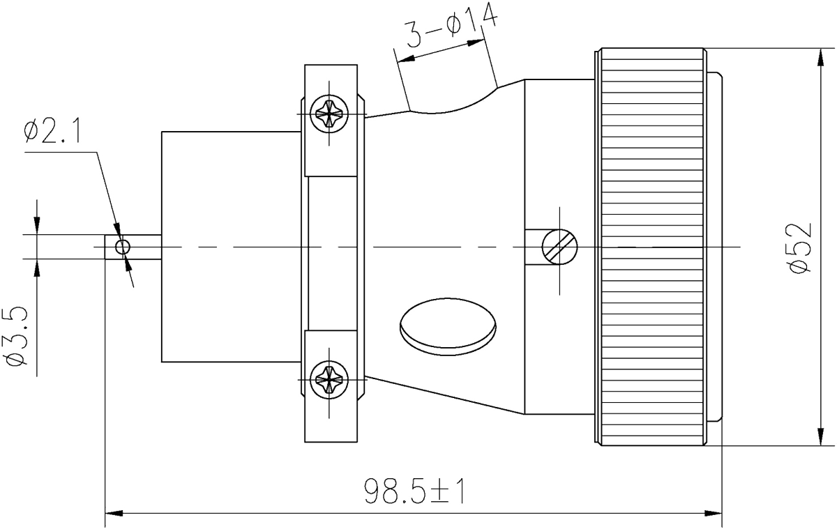 YF1 Type Circular Umbilical Connector YF1B 55TD Plug
