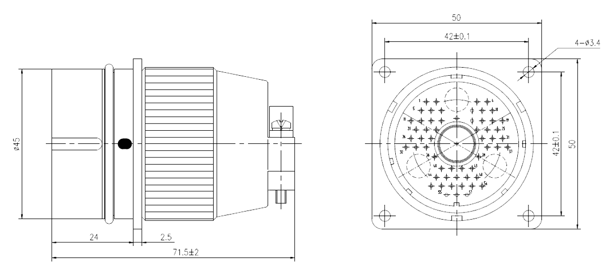 YF1 Type Circular Umbilical Connector YF1B 55Z Socket