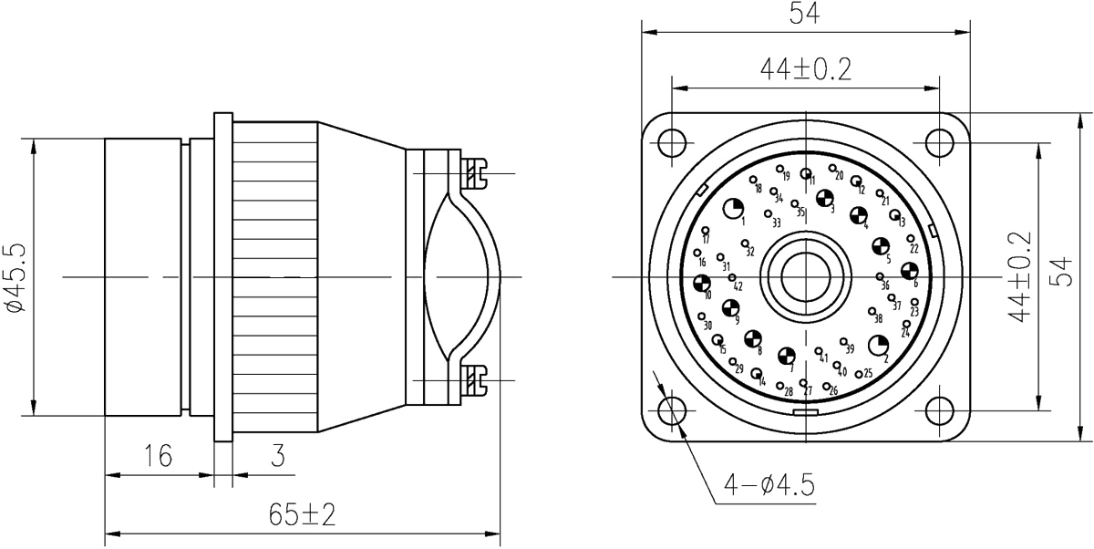 YF15 42 Type Umbilical Connector Socket YF15 42ZK