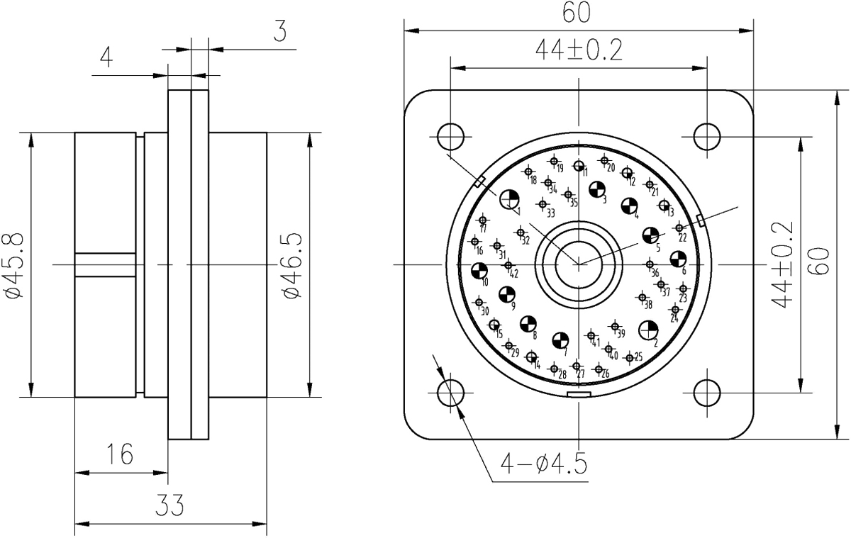 YF15 42 Type Umbilical Connector Sockets YF15C 42ZK YF15C 42ZKa