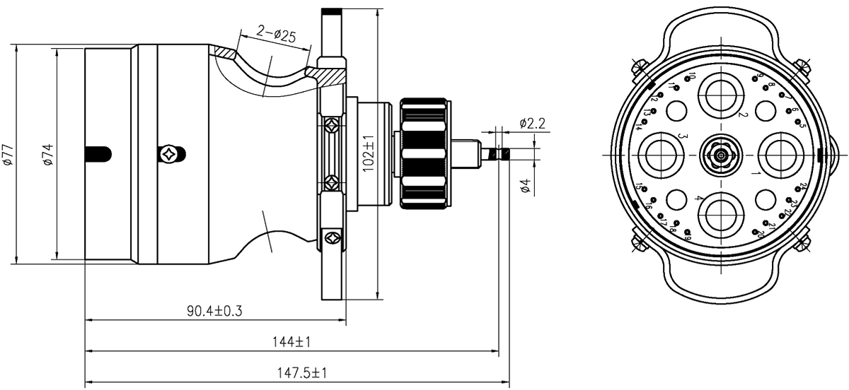 YF15 Type Umbilical Connector Plug YF15B 24TJ