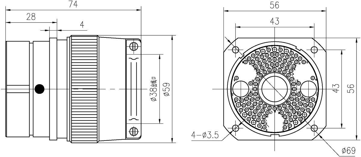 YF15 Type Umbilical Connector Socket YF15B 124ZK