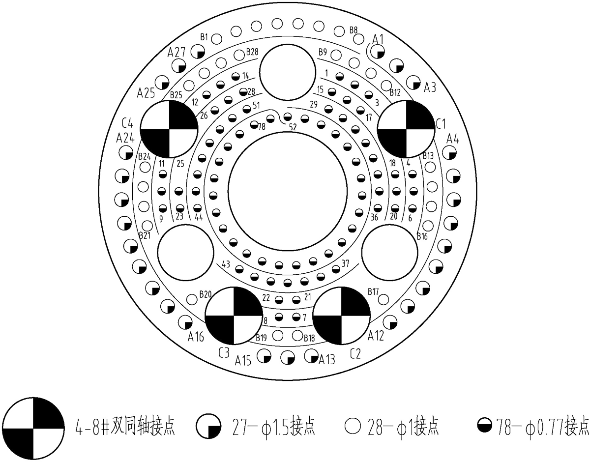 YF15 Type Umbilical Connector YF5A 137 Type Contact Arrangement Front View of Socket Mating Surface