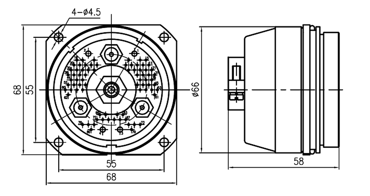 YF16 Type Circular Umbilical Connector YF16 80Z Socket