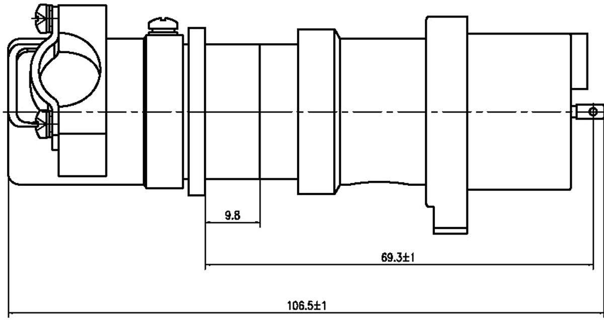 YF17 Type Circular Umbilical Connector YF17 36TKZJ dimension after mating