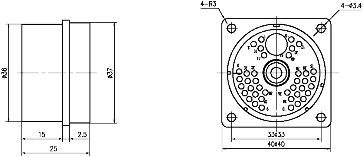YF17 Type Circular Umbilical Connector YF17 66ZK Circular Umbilical Socket