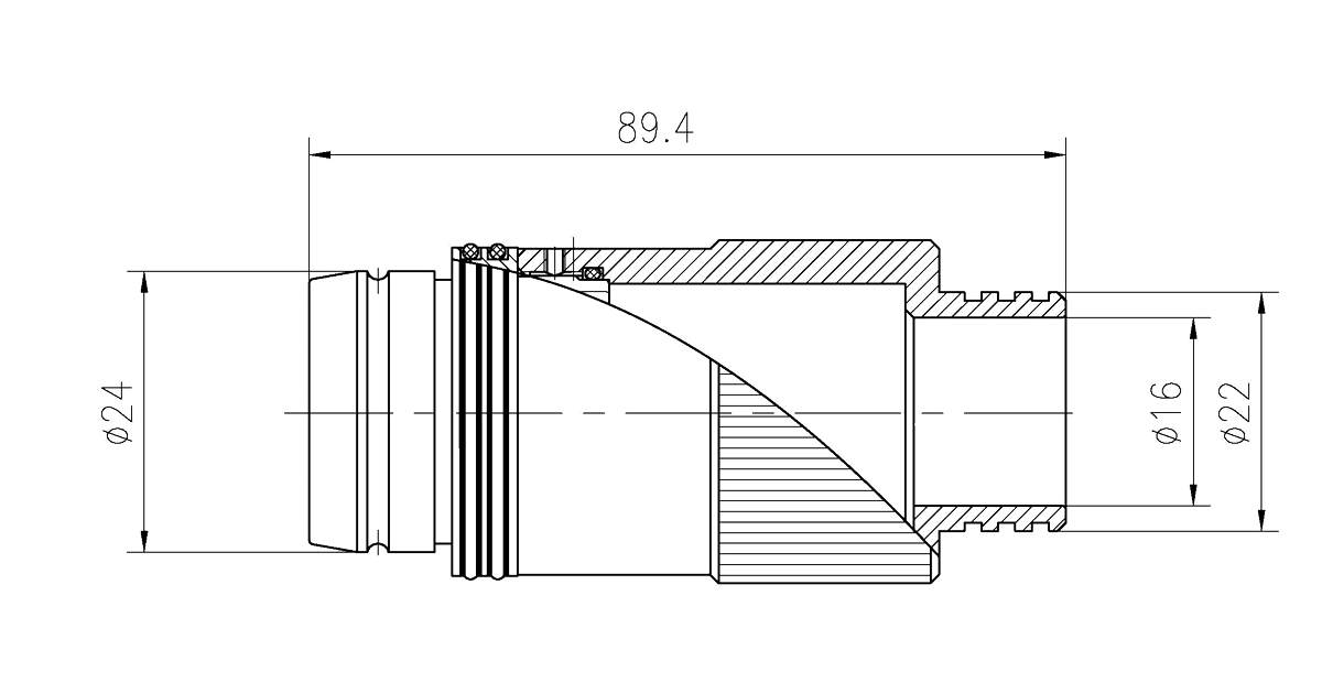 YF18 Circular Underwater Circular Umbilical Connector YF18 23TK Plug