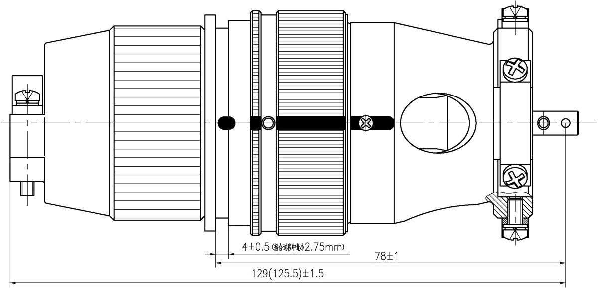 YF19 Type Circular Umbilical Connector Manual dimension after mating