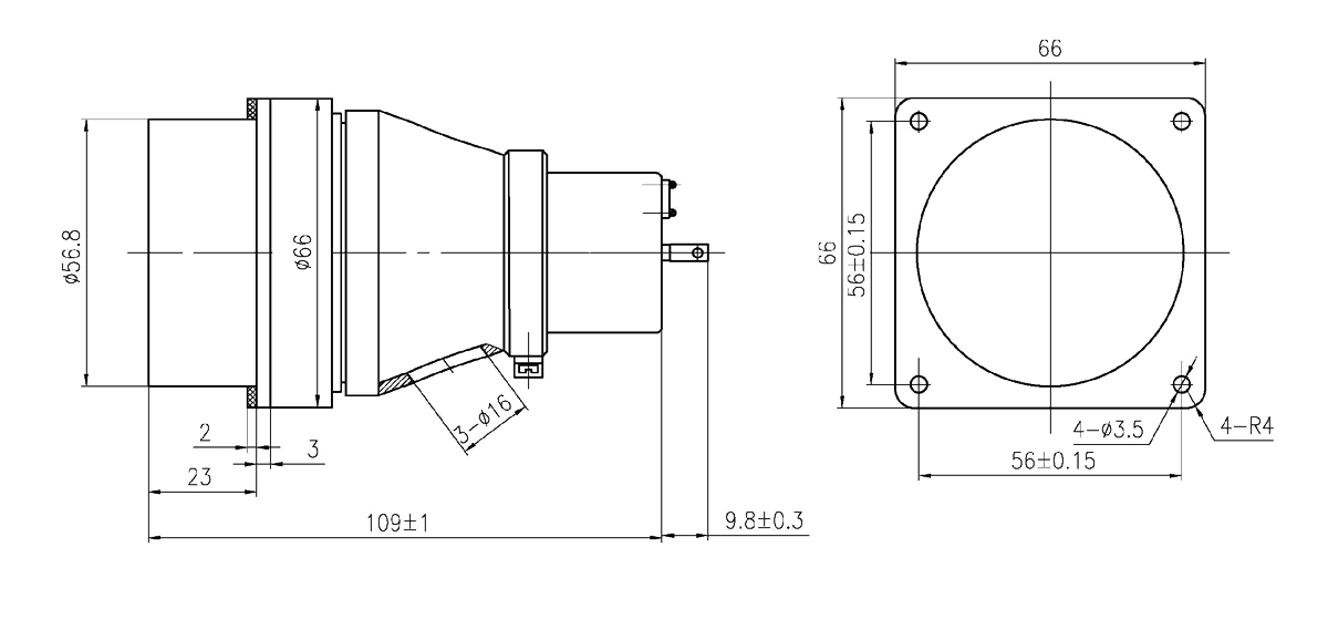 YF20 Type Circular Umbilical Connector dimension socket