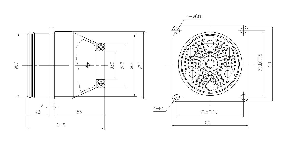 YF27 Type Circular Umbilical Connector Socket YF27 106Z1