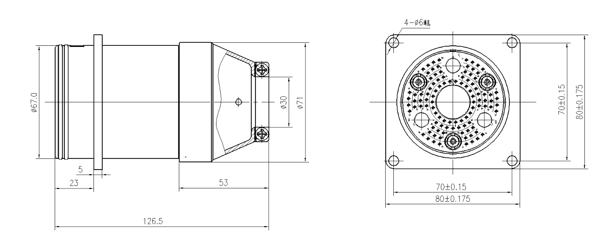YF27 Type Circular Umbilical Connector Socket YF27 106ZM3
