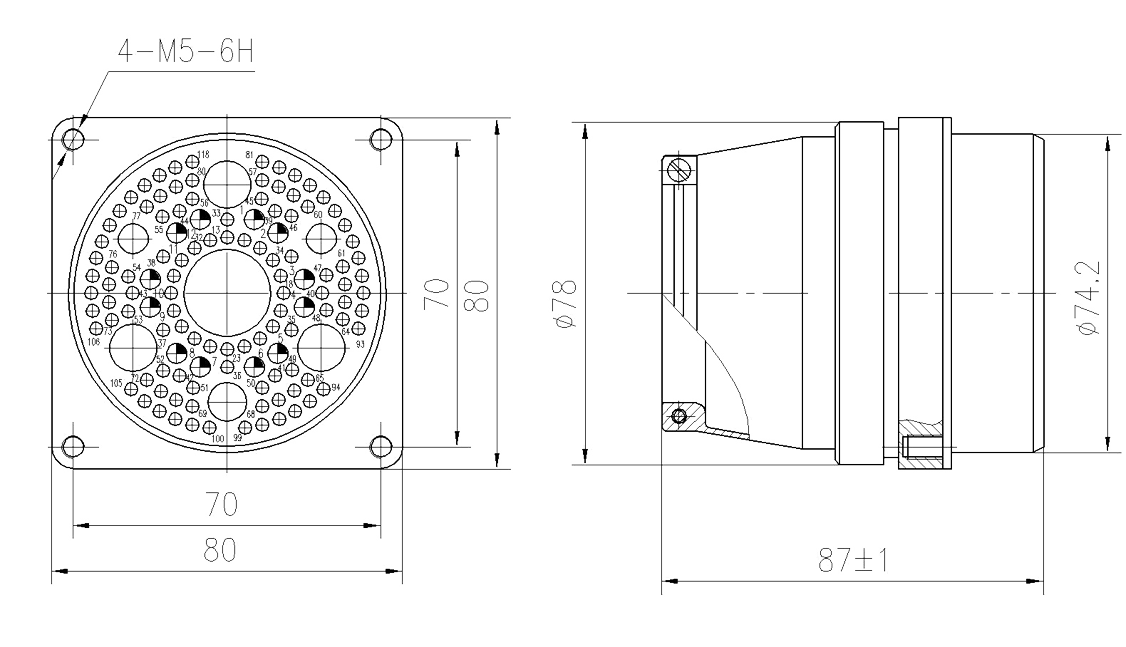 YF27 Type Circular Umbilical Connector Socket YF27 118Z1