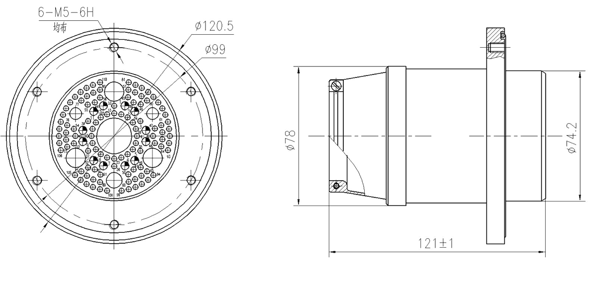YF27 Type Circular Umbilical Connector Socket YF27 118ZM3a
