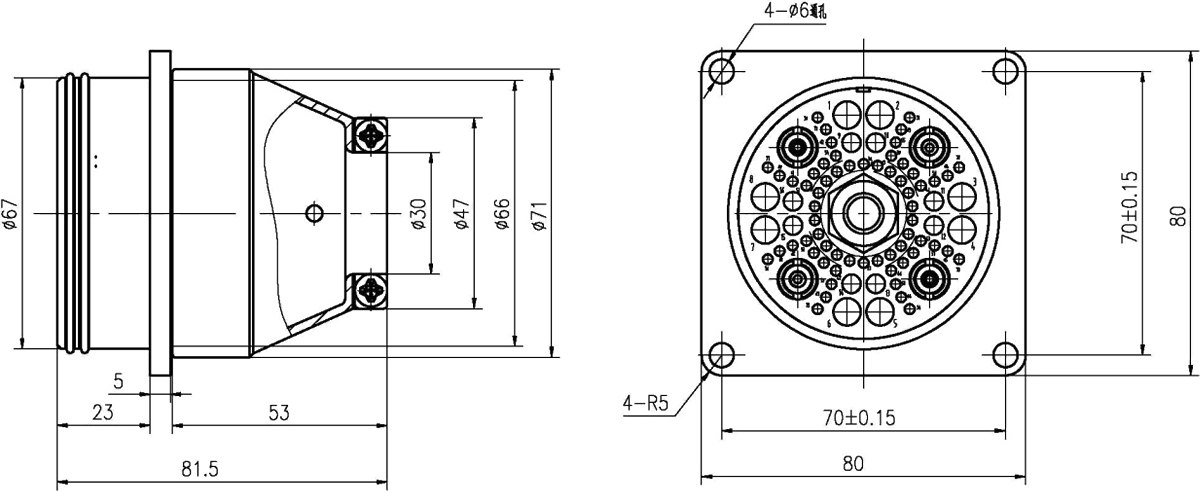 YF27 Type Circular Umbilical Connector Socket YF27 78Z1
