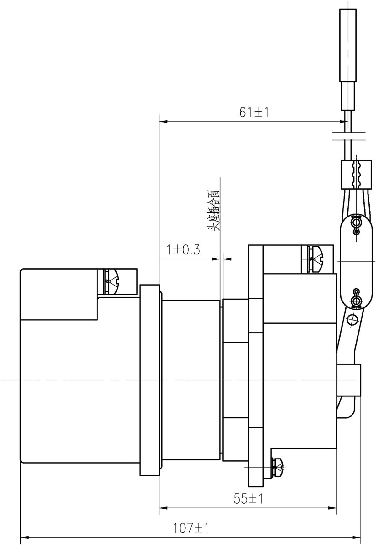 YF29 Type Vertical Umbilical Connector Manual dimension after mating