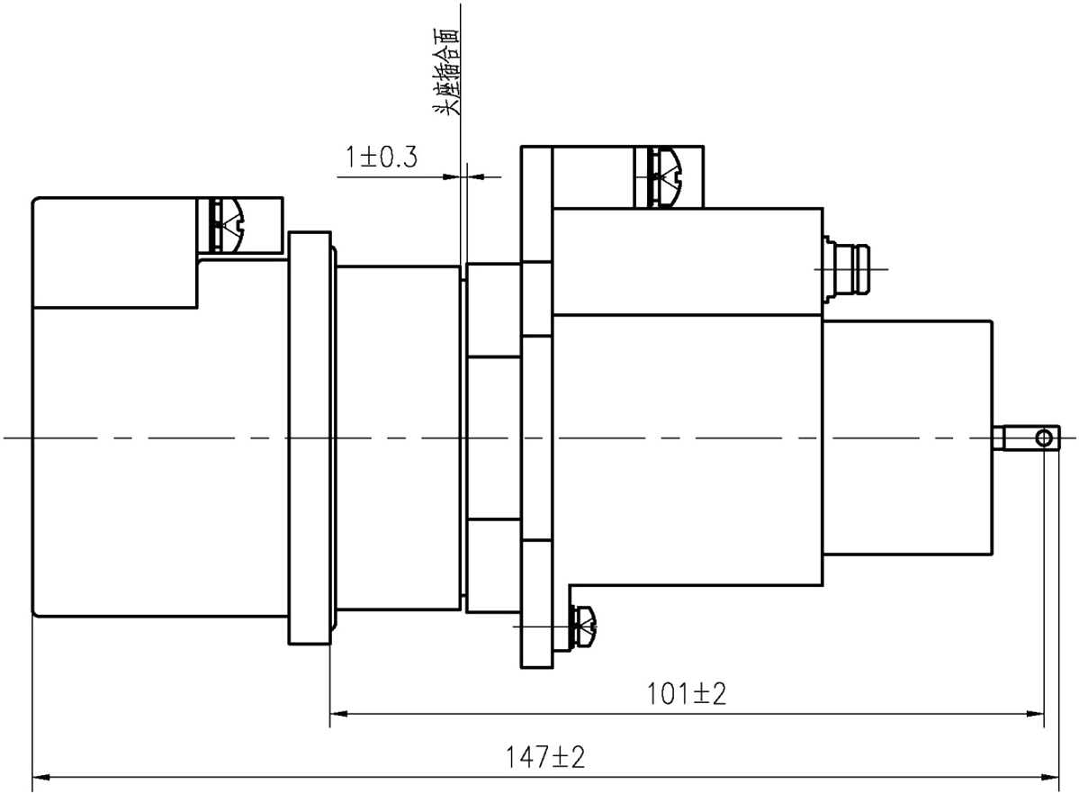 YF29 Type Vertical Umbilical Connector Motor Driven dimension after mating