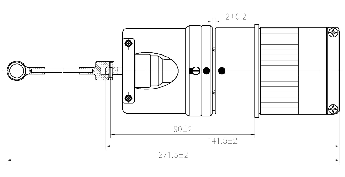 YF30 Type High temperature Resistant Circular Umbilical Connector dimension after mating YF30 57TJZK