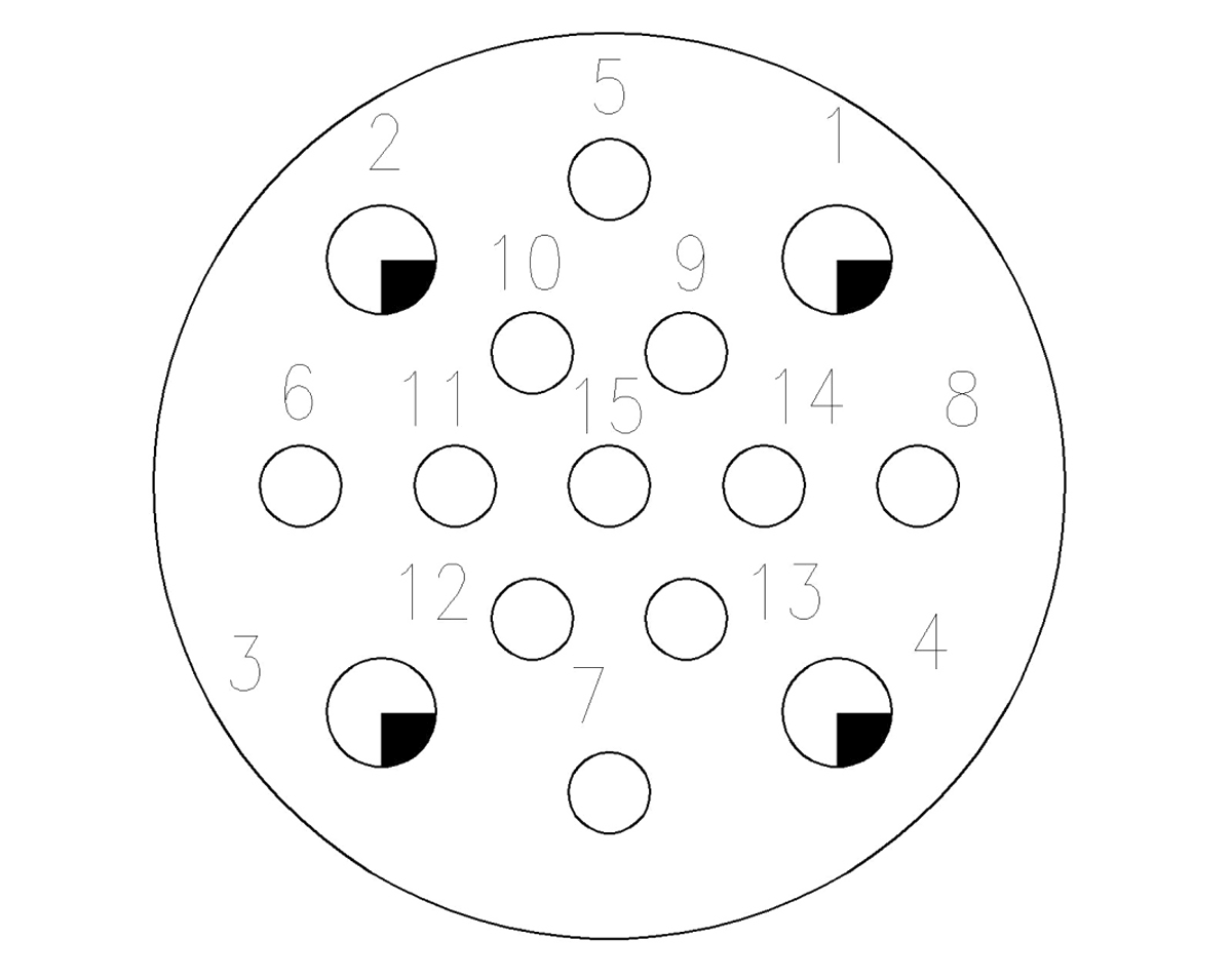 YF31 Type Circular Umbilical Connector YF31 15 Contact Arrangement