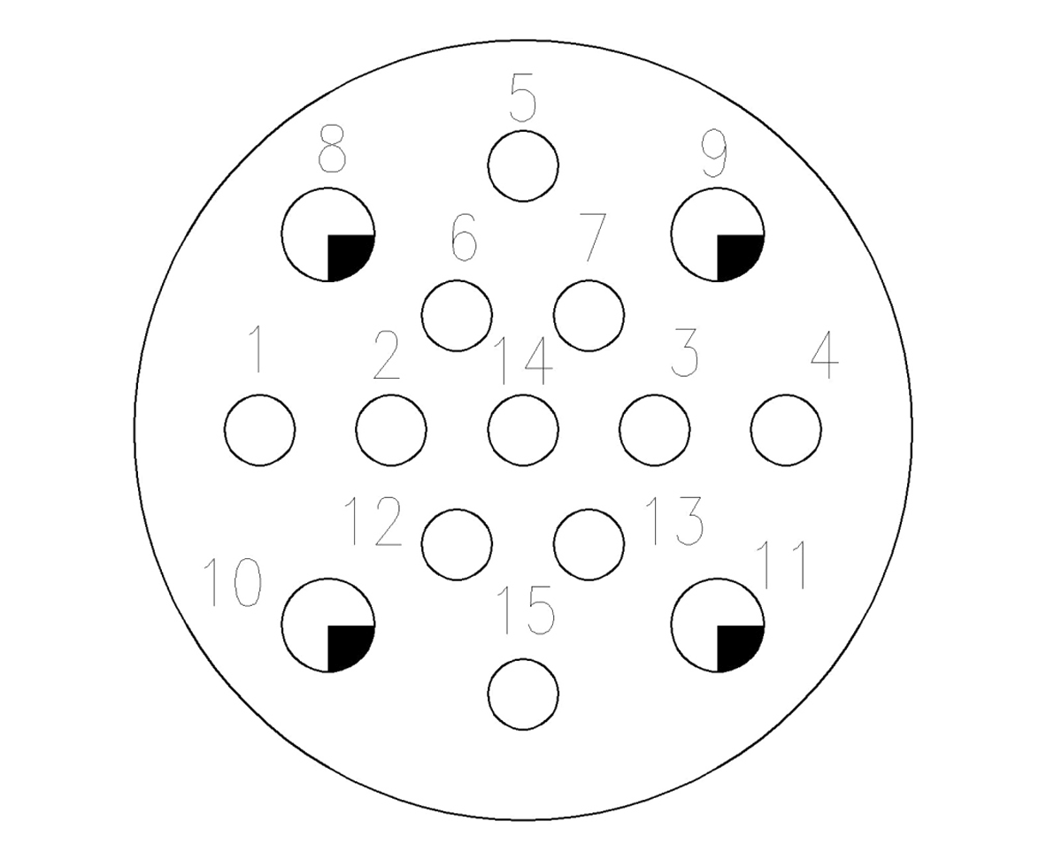 YF31 Type Circular Umbilical Connector YF31A 15 Contact Arrangement