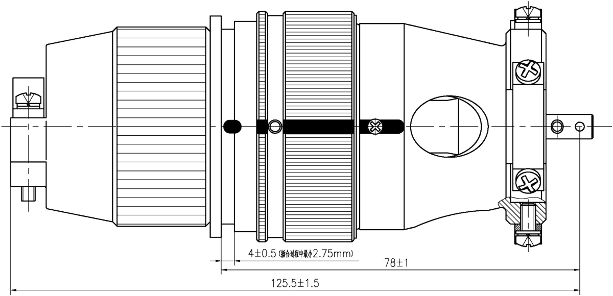 YF6 Type Circular Umbilical Connector Manual dimension after mating