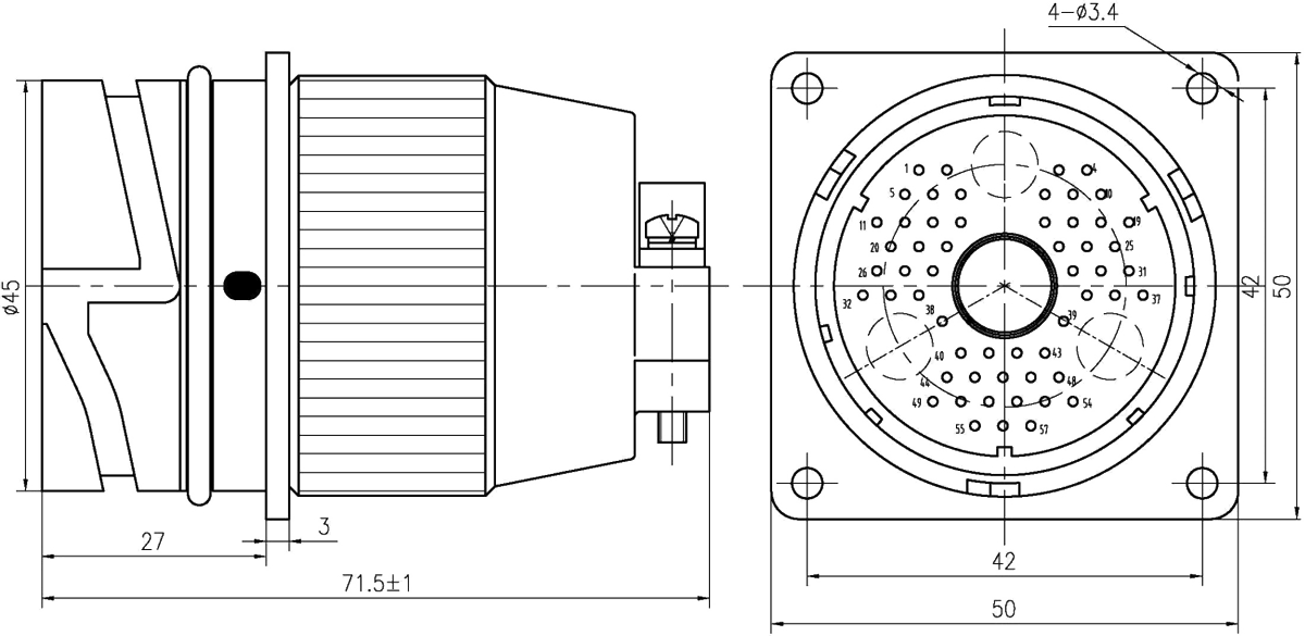YF6 Type Circular Umbilical Connector Socket