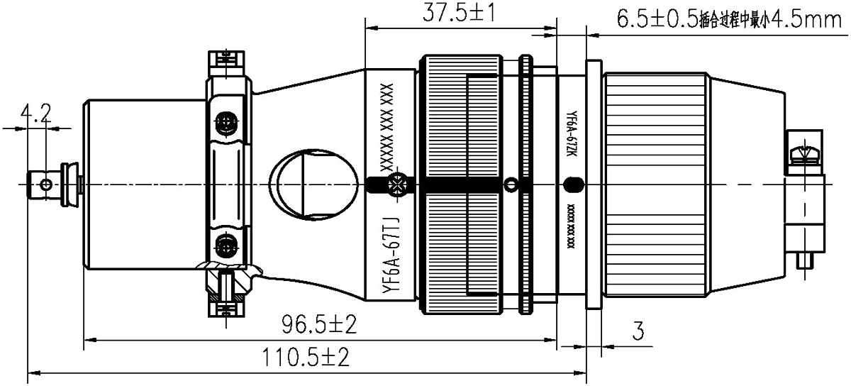 YF6A Type Circular Umbilical Connector 67 Pin Mating