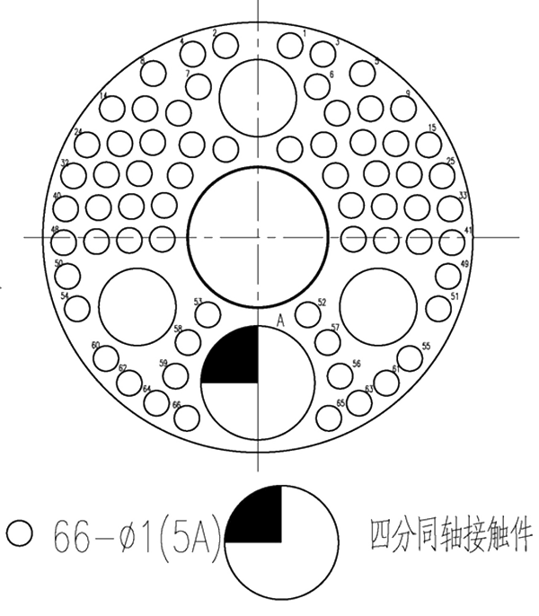 YF6A Type Circular Umbilical Connector Contact Arrangement Plug Mating View 67 pin spectrum
