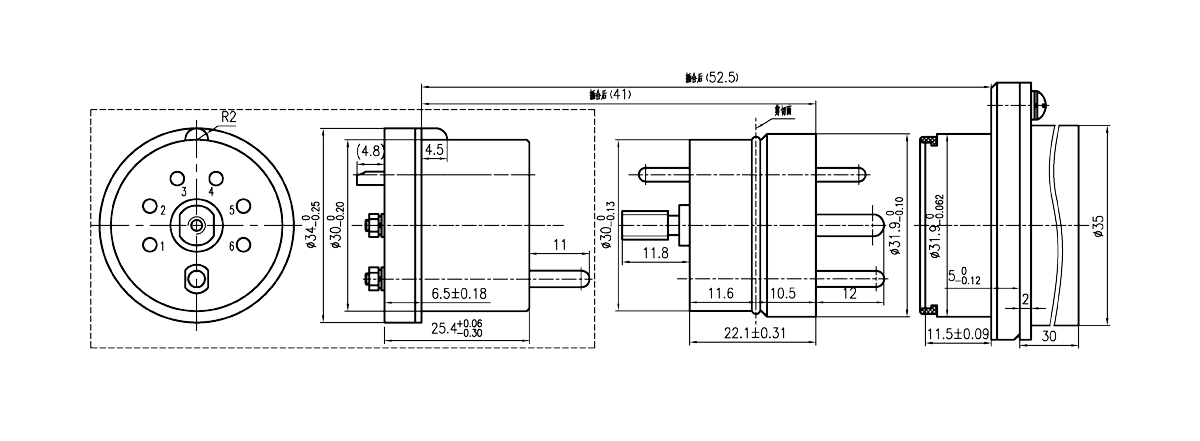 YF7 Type Shear Umbilical Connector YF7A 6