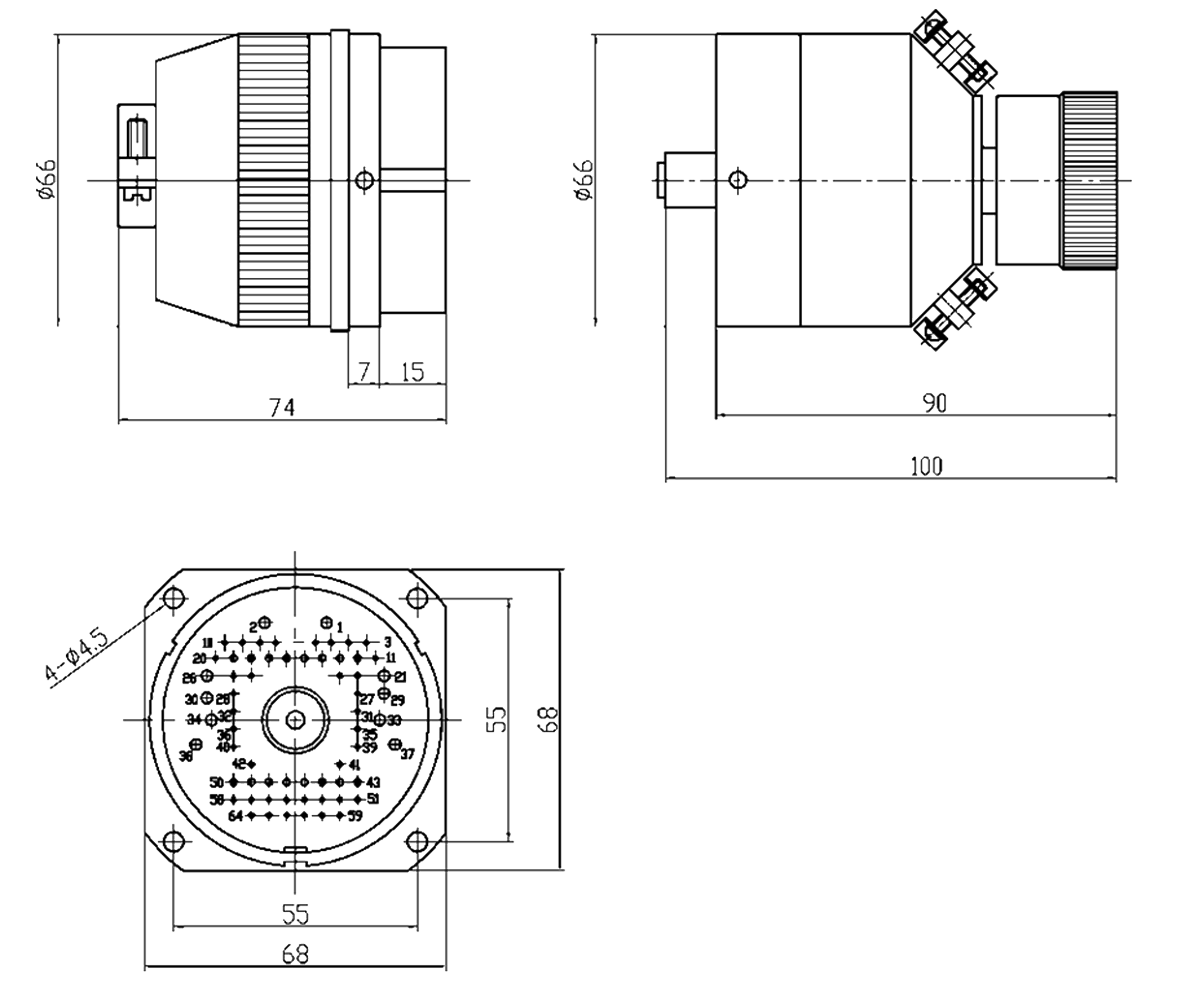 YF8 Type Circular Umbilical Connector YF8 64TZ Connector