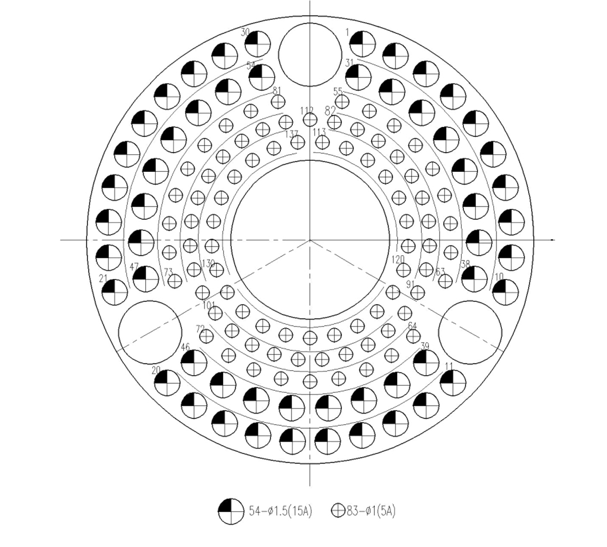 YF8 Type Circular Umbilical Connector YF8 Series Contact rrangement 137 pin plug mating surface
