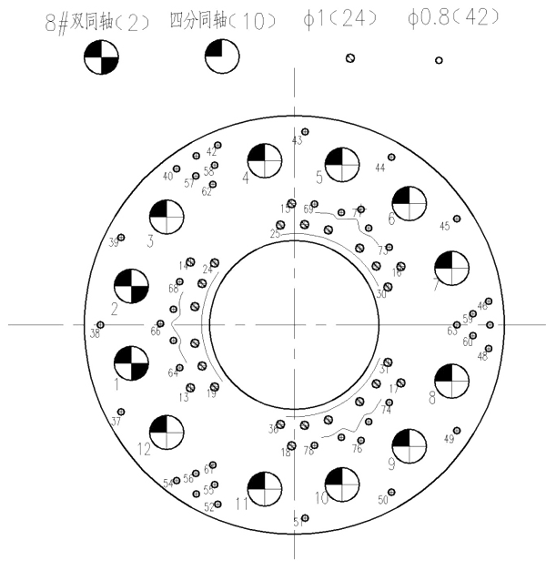 YF8 Type Circular Umbilical Connector YF8 Series Contact rrangement 78 pin plug mating surface