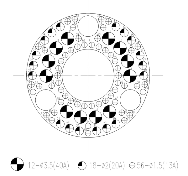 YF8 Type Circular Umbilical Connector YF8 Series Contact rrangement 86 pin plug mating surface
