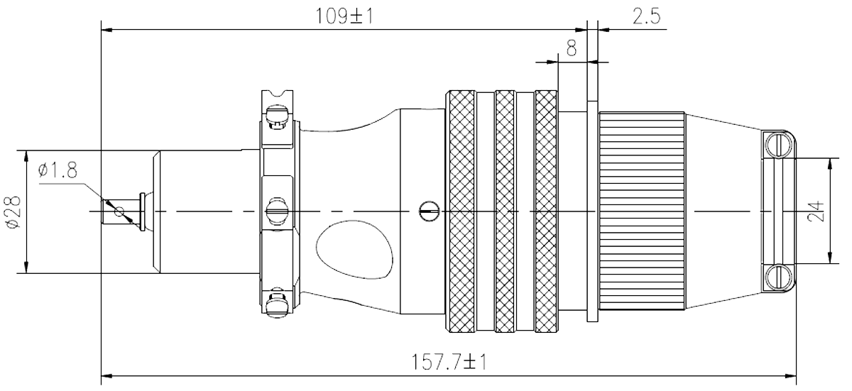 YF9 Type Circular Rainproof Umbilical Connector YF9 57 dimension after mating