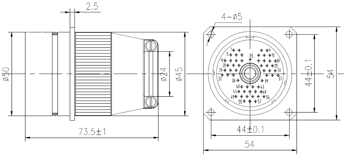 YF9 Type Circular Rainproof Umbilical Connector YF9 57ZZh Socket