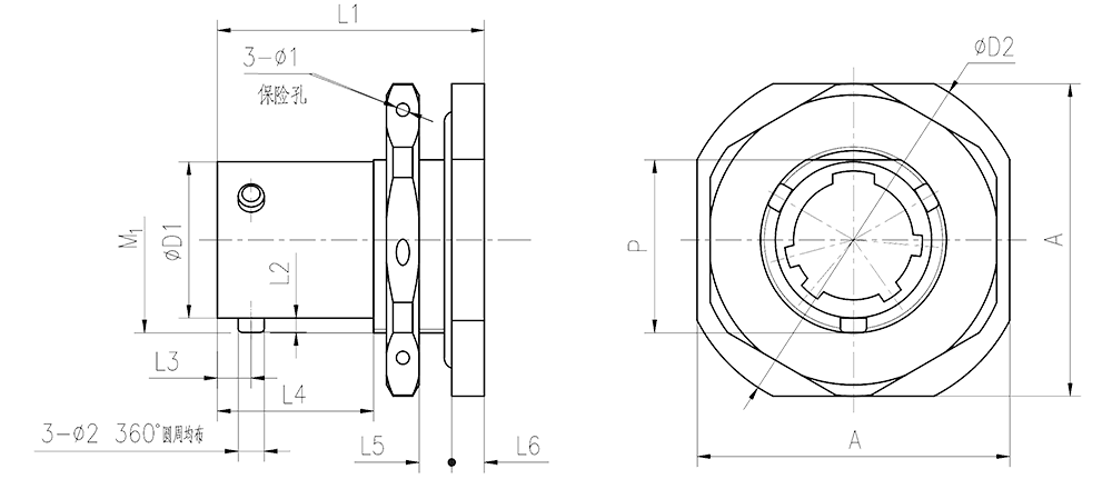 YQ2 drawings Nut Mounting Receptacle