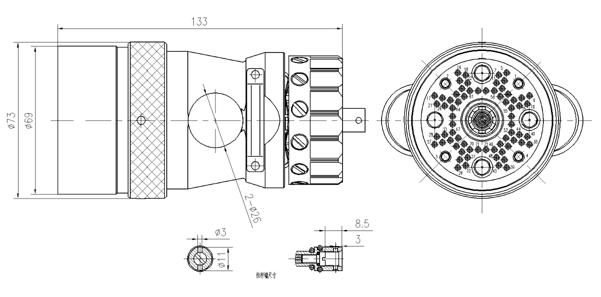 YSF1 Type Circular Underwater Umbilical Connector Plug YSF1 72TJ