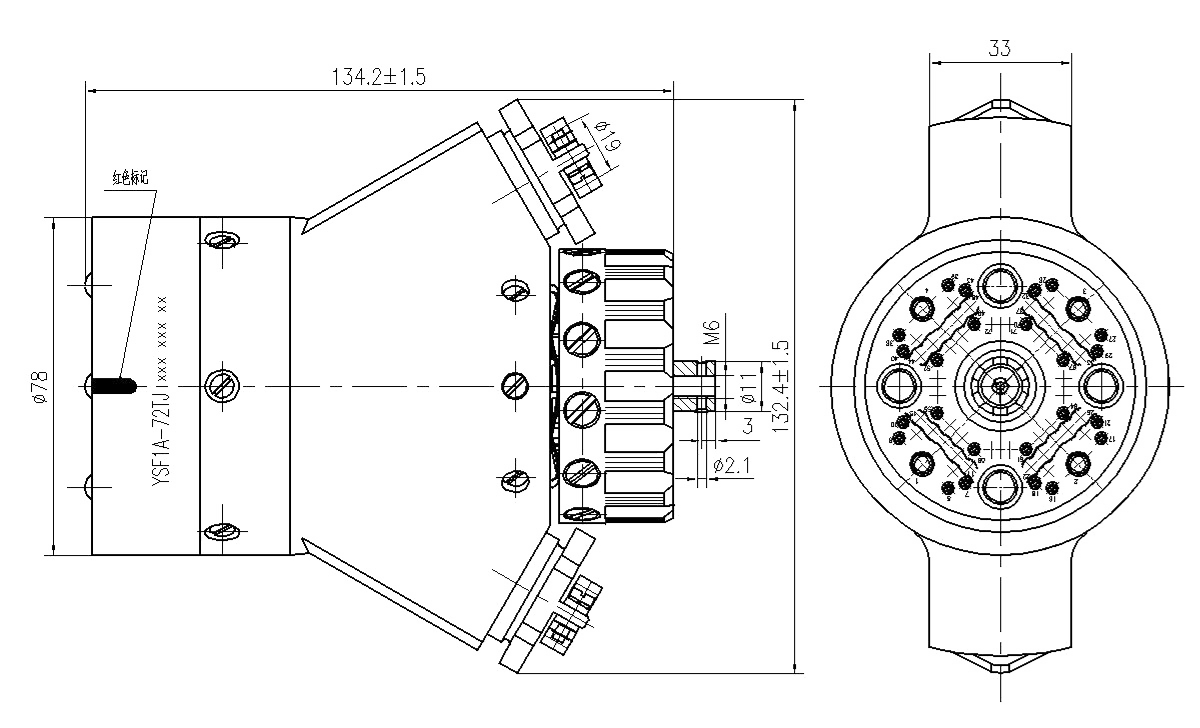 YSF1 Type Circular Underwater Umbilical Connector Plug YSF1A 72TJ