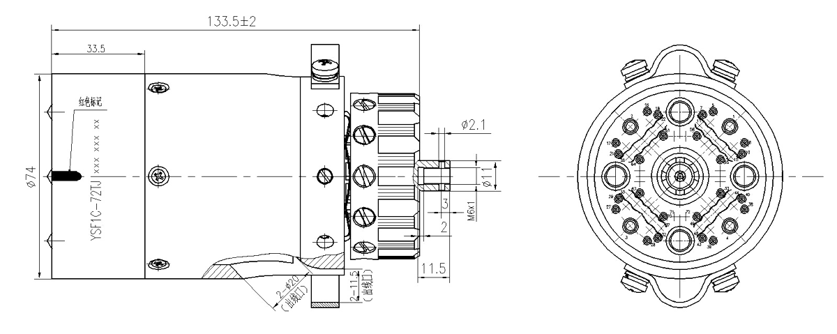 YSF1 Type Circular Underwater Umbilical Connector Plug YSF1C 72TJ