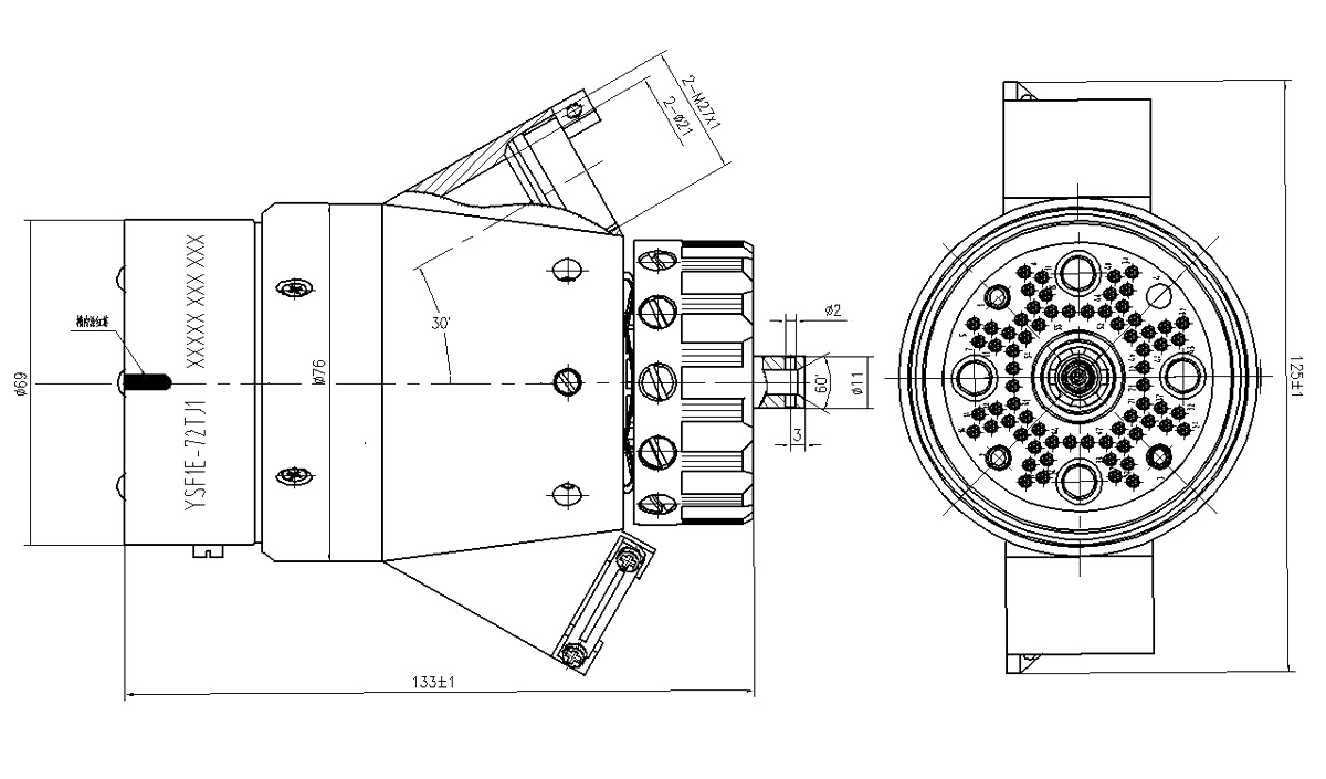 YSF1 Type Circular Underwater Umbilical Connector Plug YSF1E 72TJ1
