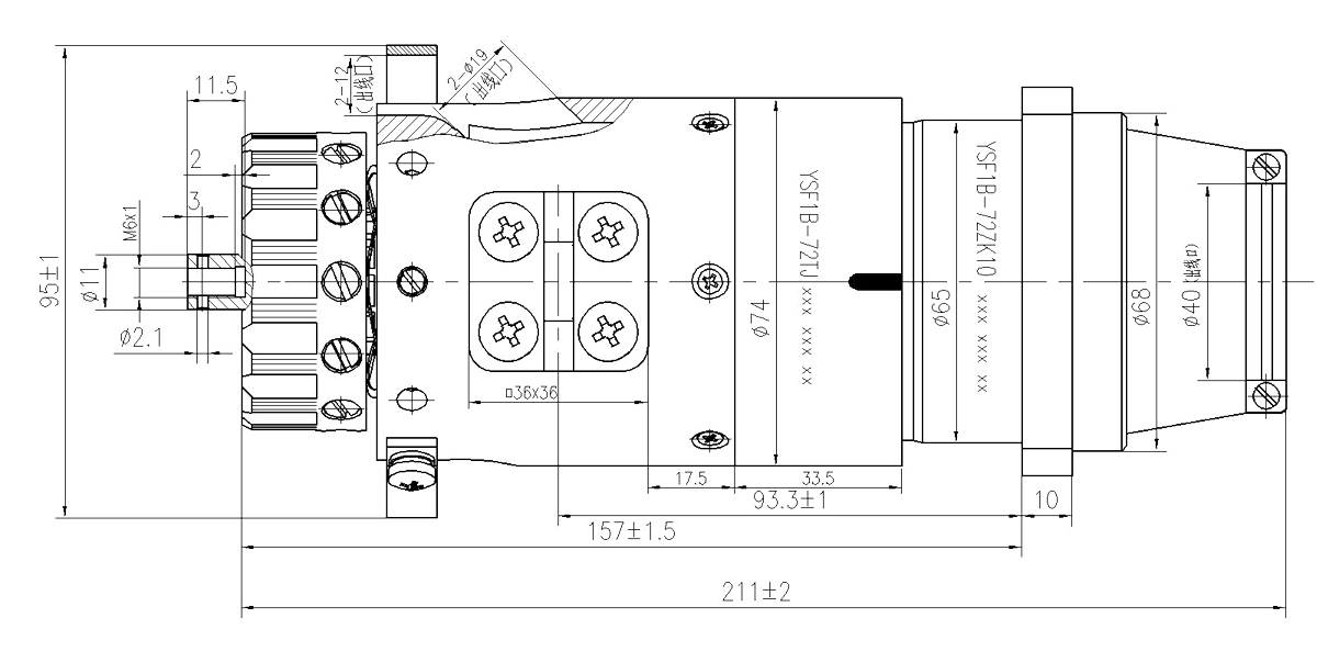 YSF1 Type Circular Underwater Umbilical Connector dimension after mating YSF1B 72TJ and YSF1B 72ZK10
