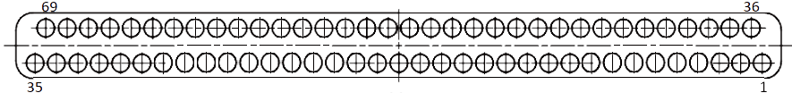 j63a Contact arrangements 69 pins