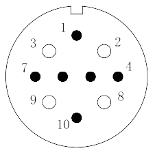 y2 Contact arrangement 10pins