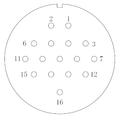 y2 Contact arrangement 16pins